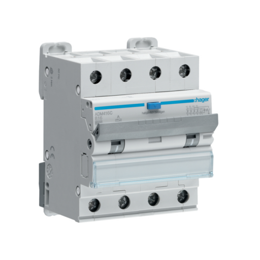 RCBO 4P 6kA B-16A 30mA A Class ADM416C Hager