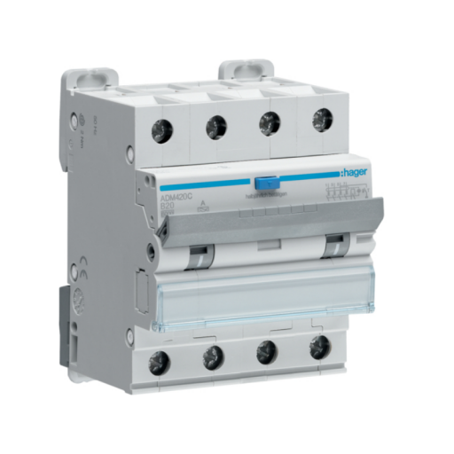 RCBO 4P 6kA B-20A 30mA A Class ADM420C Hager