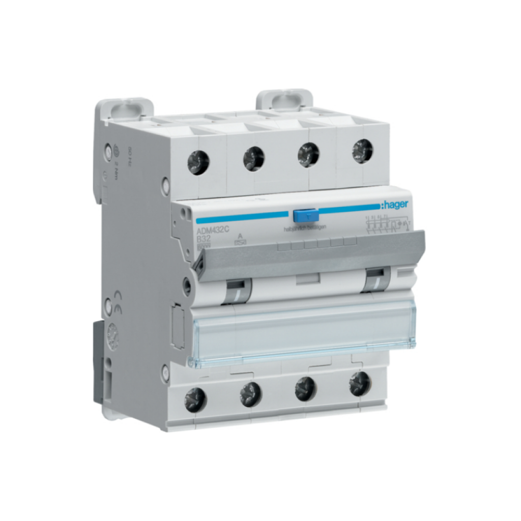 Hager FI-LS 4P 6kA B-32A 30mA Typ A ADM432C