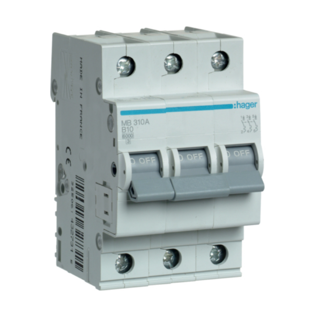 Hager MB310A LS-Schalter 3 polig 6kA B-10A 3M