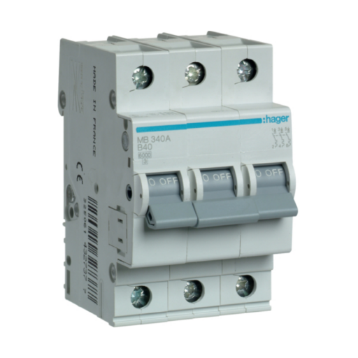 Hager MB340A LS-Schalter 3 polig 6kA B-40A 3M