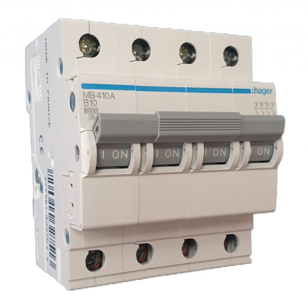 Hager MB410A LS-Schalter 4 polig 6kA B-10A 4M