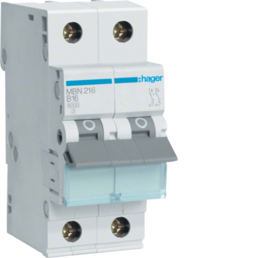 Hager MBN216 LS-Schalter 2 polig 6kA B-16A 2M