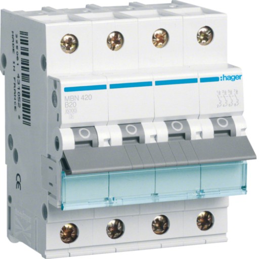 Hager MBN420 LS-Schalter 4 polig 6kA B-20A 2M 