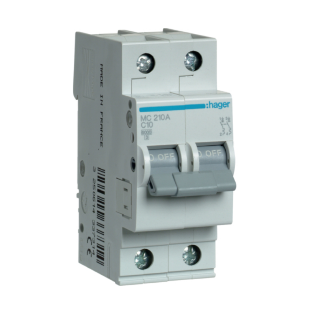 Hager MC210 LS-Schalter 2 polig 6kA C-10A 1M