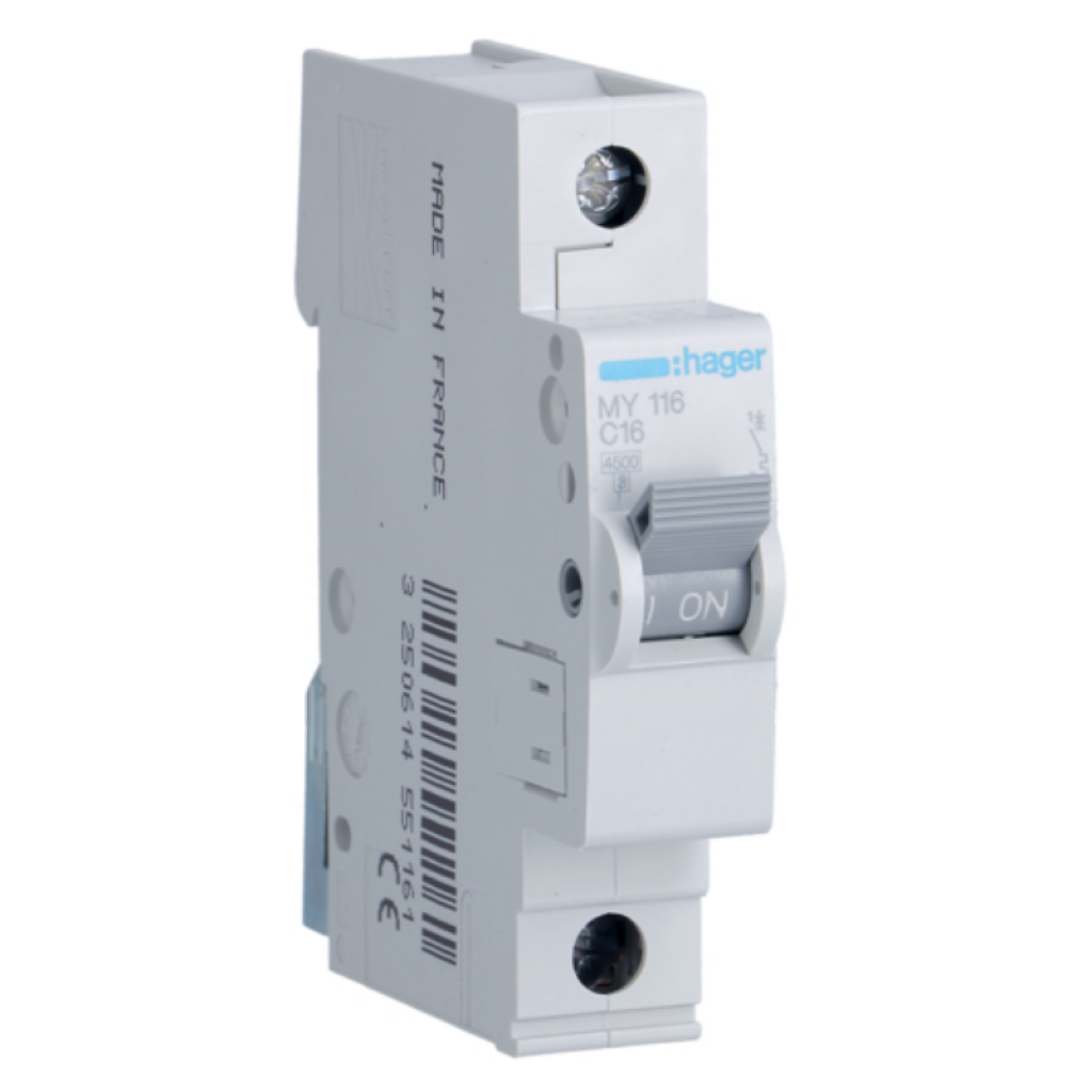 Hager MY116 LS-Schalter 1 polig 4.5kA C-16A 1M