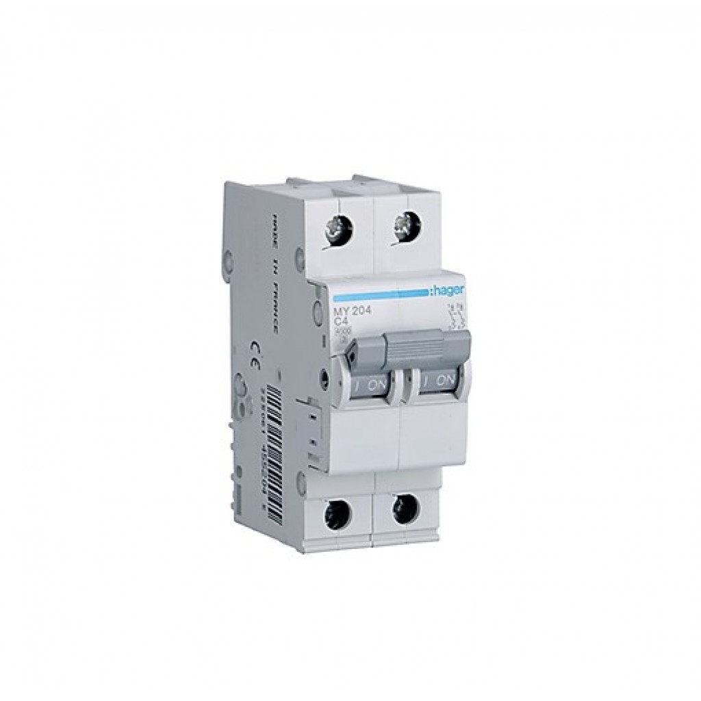 Hager MY204 LS-Schalter 2 polig 4.5kA C-4A 2M 