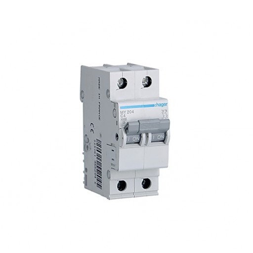Hager MY204 LS-Schalter 2 polig 4.5kA C-4A 2M 