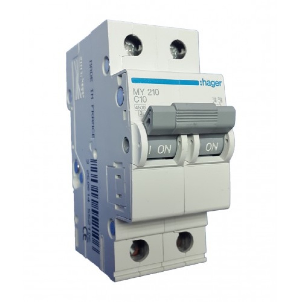 Hager MY210 LS-Schalter 2 polig 4.5kA C-10A 2M 