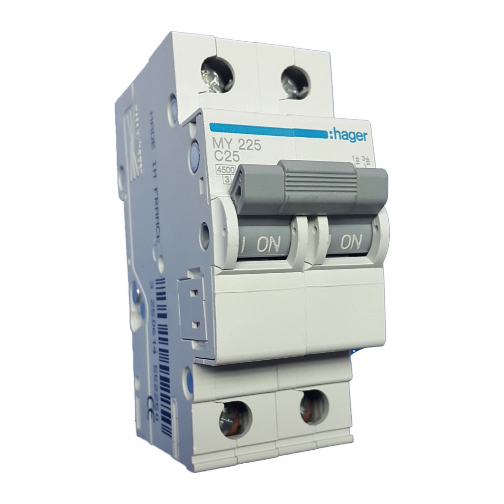 Hager MY225 LS-Schalter 2 polig 4.5kA C-25A 2M