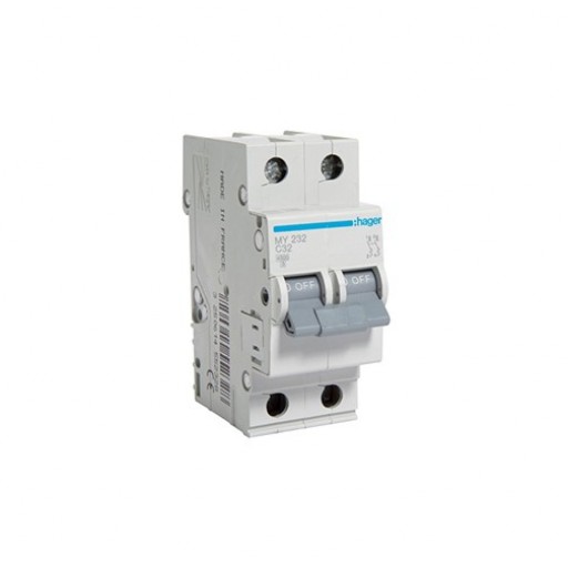 MCB 2P 4.5kA C-32A 2M MY232 Hager