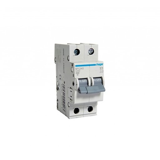MCB 2P 4.5kA C-40A 2M MY240 Hager