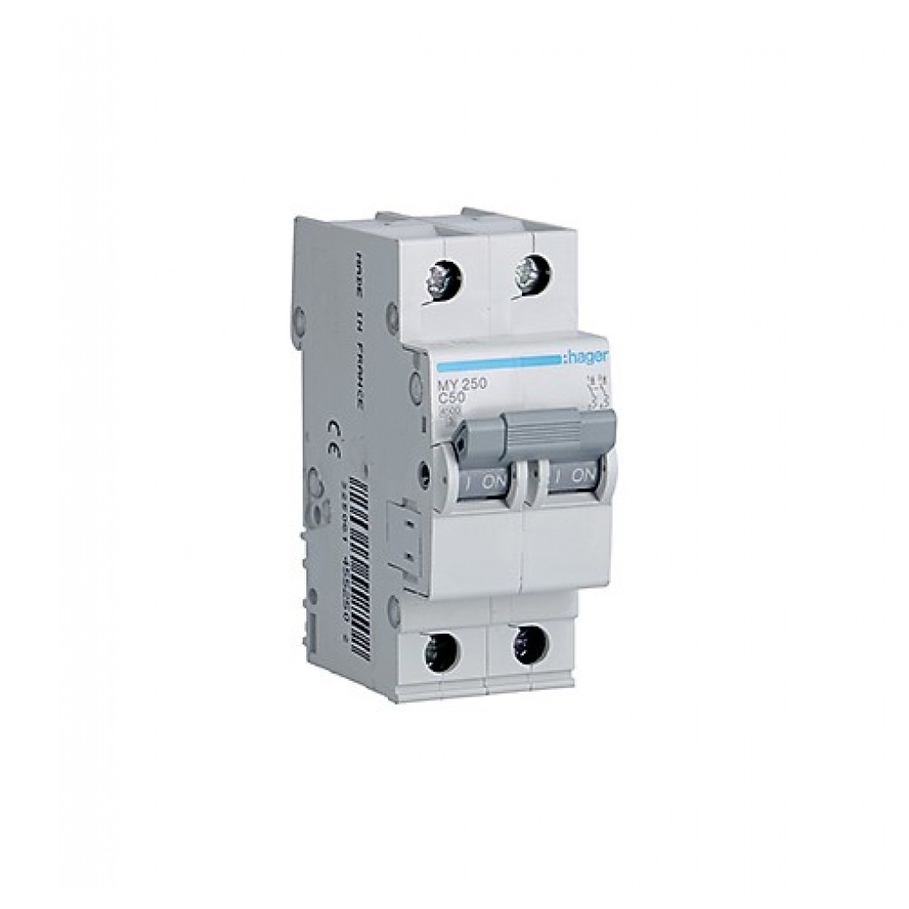 Hager MY250 LS-Schalter 2 polig 4.5kA C-50A 2M 