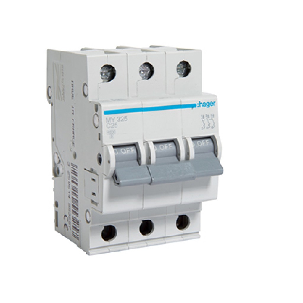 Hager MY325 LS-Schalter 3 polig 4.5kA C-25A 3M 