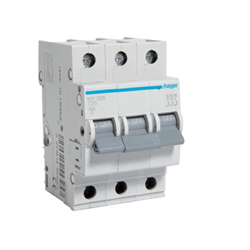 Hager MY325 LS-Schalter 3 polig 4.5kA C-25A 3M 