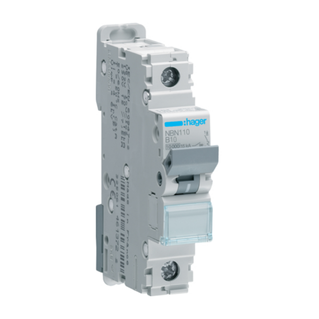 MCB 1P 10kA B-10A 1M NBN110 Hager