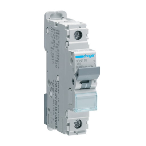 MCB 1P 10kA B-10A 1M NBN110 Hager