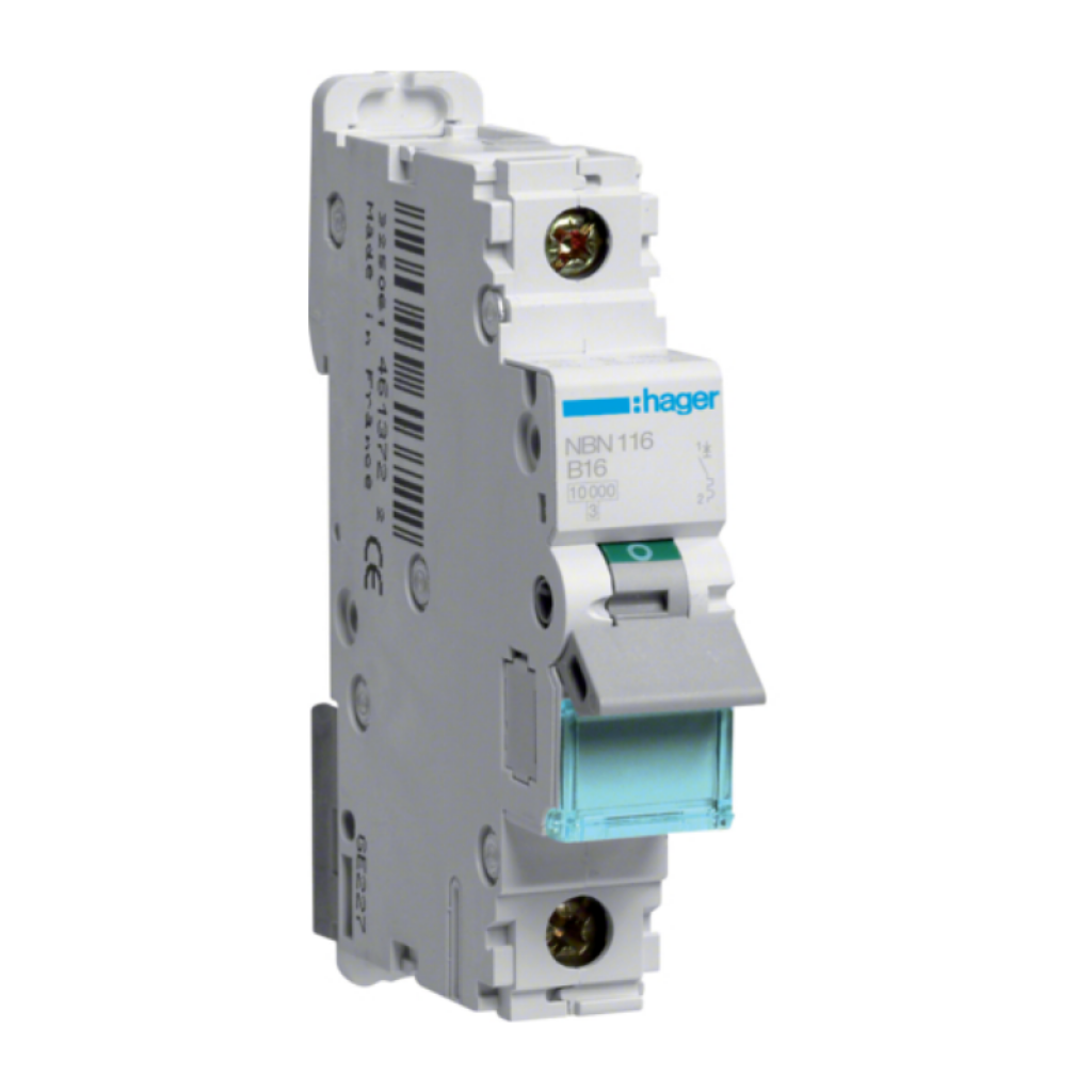 MCB 1P 10kA B-16A 1M NBN116 Hager