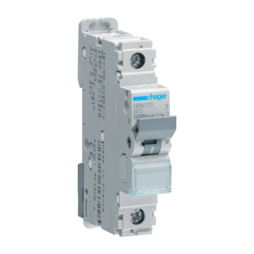 MCB 1P 10kA B-20A 1M NBN120 Hager