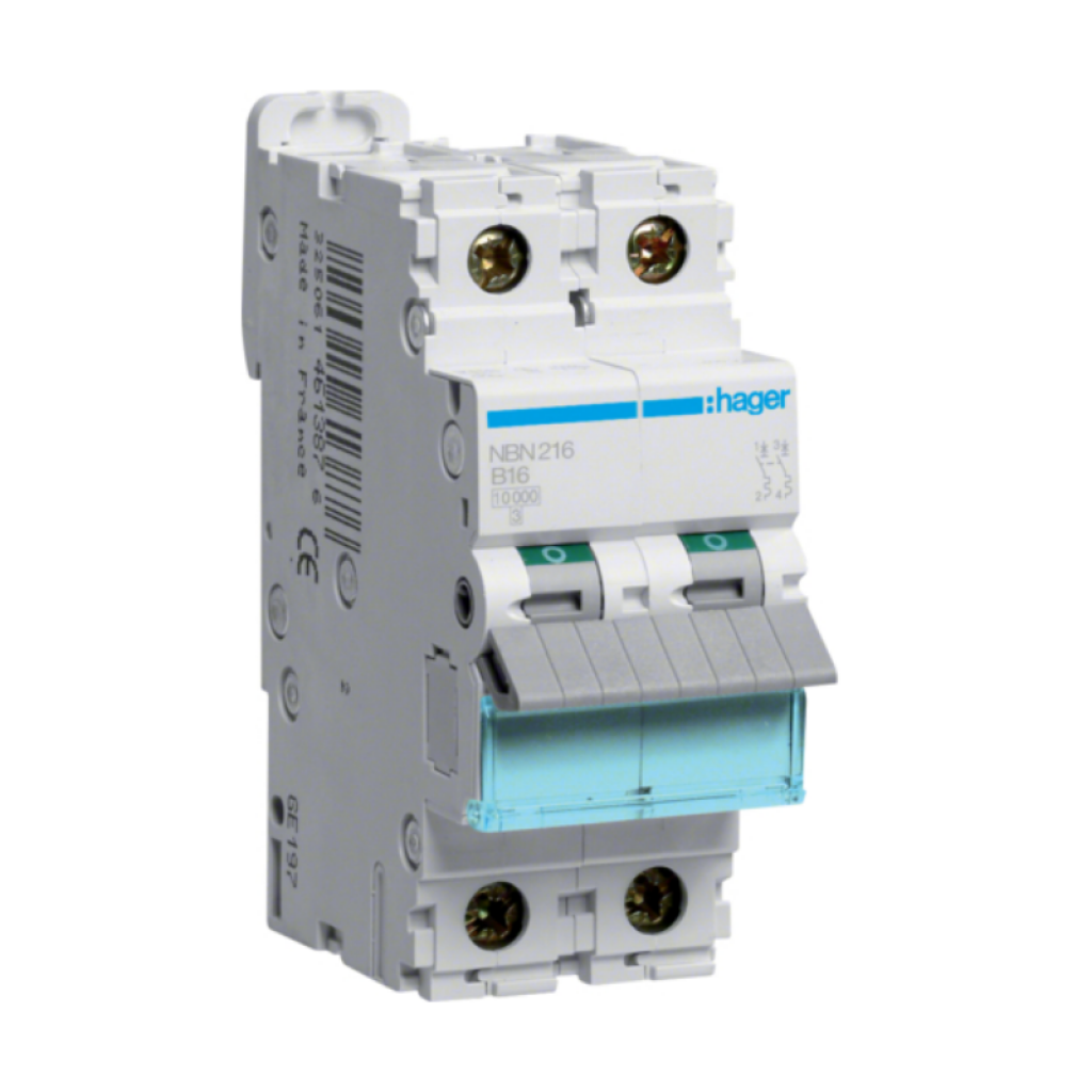 Hager NBN216 LS-Schalter 2 polig 10kA B-16A 2M 