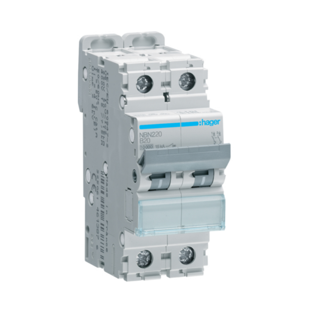 Hager NBN220 LS-Schalter 2 polig 10kA B-20A 2M 