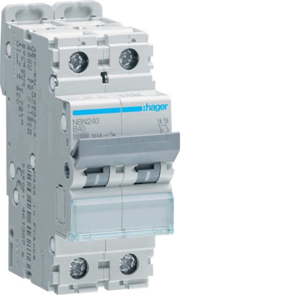 Hager NBN240 LS-Schalter 2 polig 10kA B-40A 2M