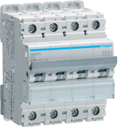 Hager NBN425 LS-Schalter 4 polig 10kA B-25A 4M 