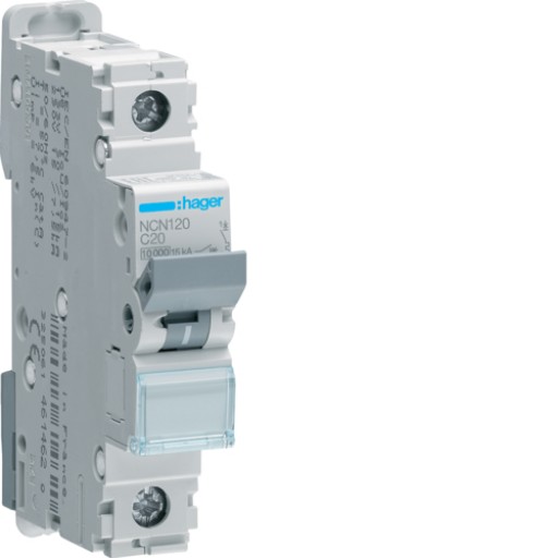 MCB 1P 10kA C-20A 1M NCN120 Hager