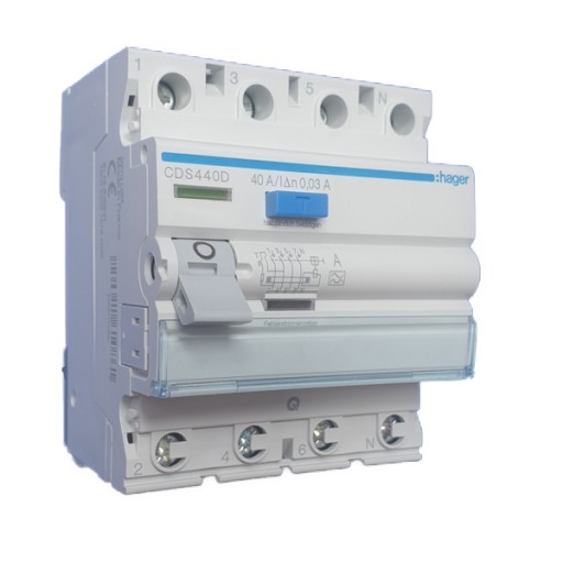 Hager CDS440D FI-Schutzschalter 4-polig 6kA 40A 30mA Typ A QC 