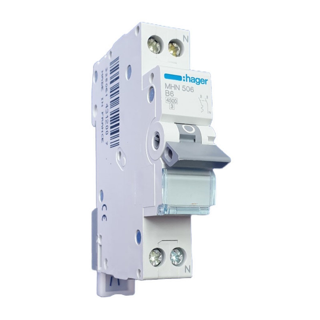 Hager MHN506 LS-Schalter 1P+N 4.5kA B-6A 1M 