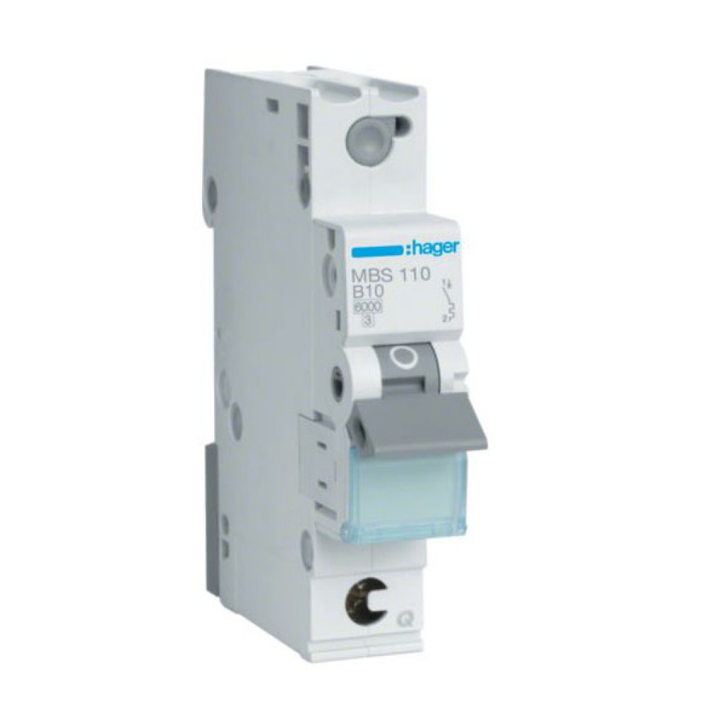 Hager MBS110 LS-Schalter 1 polig 6kA B-10A 1M QC 