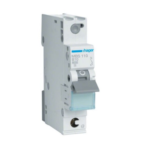 MCB 1P 6kA B-10A 1M QC MBS110 Hager