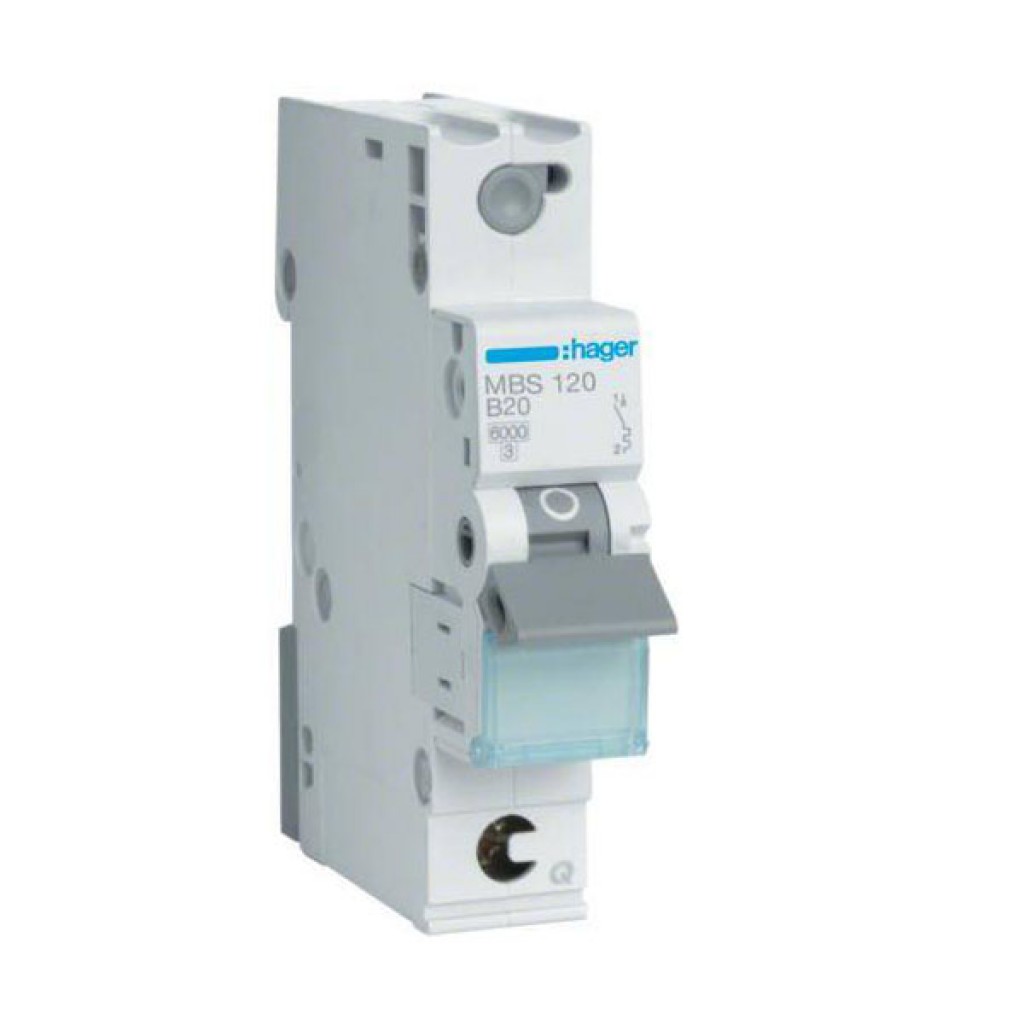Hager MBS120 LS-Schalter 1 polig 6kA B-20A 1M QC 
