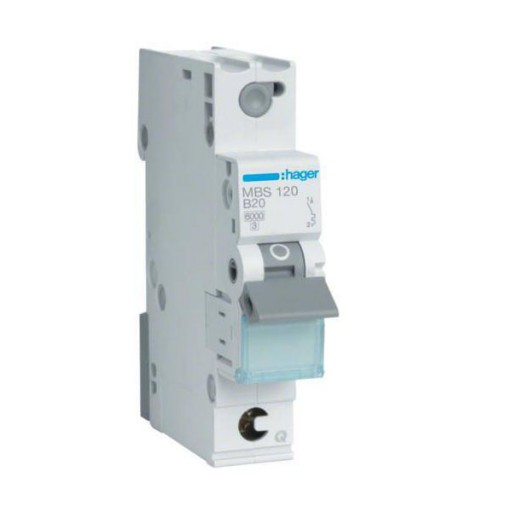 MCB 1P 6kA B-20A 1M QC MBS120 Hager