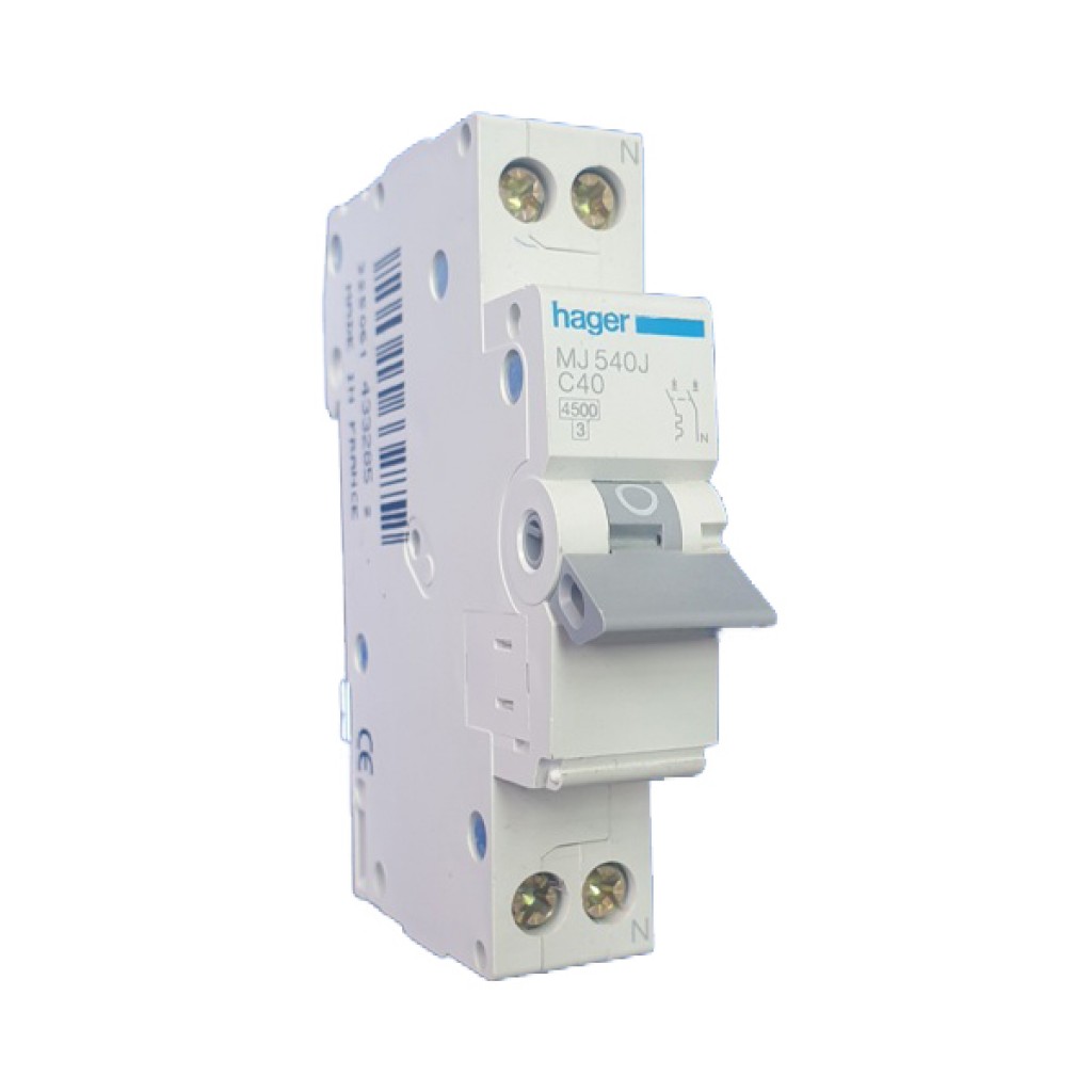 MCB 1P+N 4.5kA C-40A 1M Hager MJ540A Hager