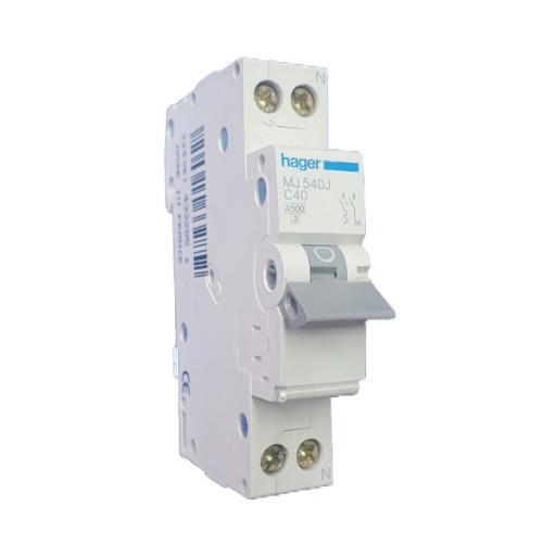 MCB 1P+N 4.5kA C-40A 1M Hager MJ540A Hager