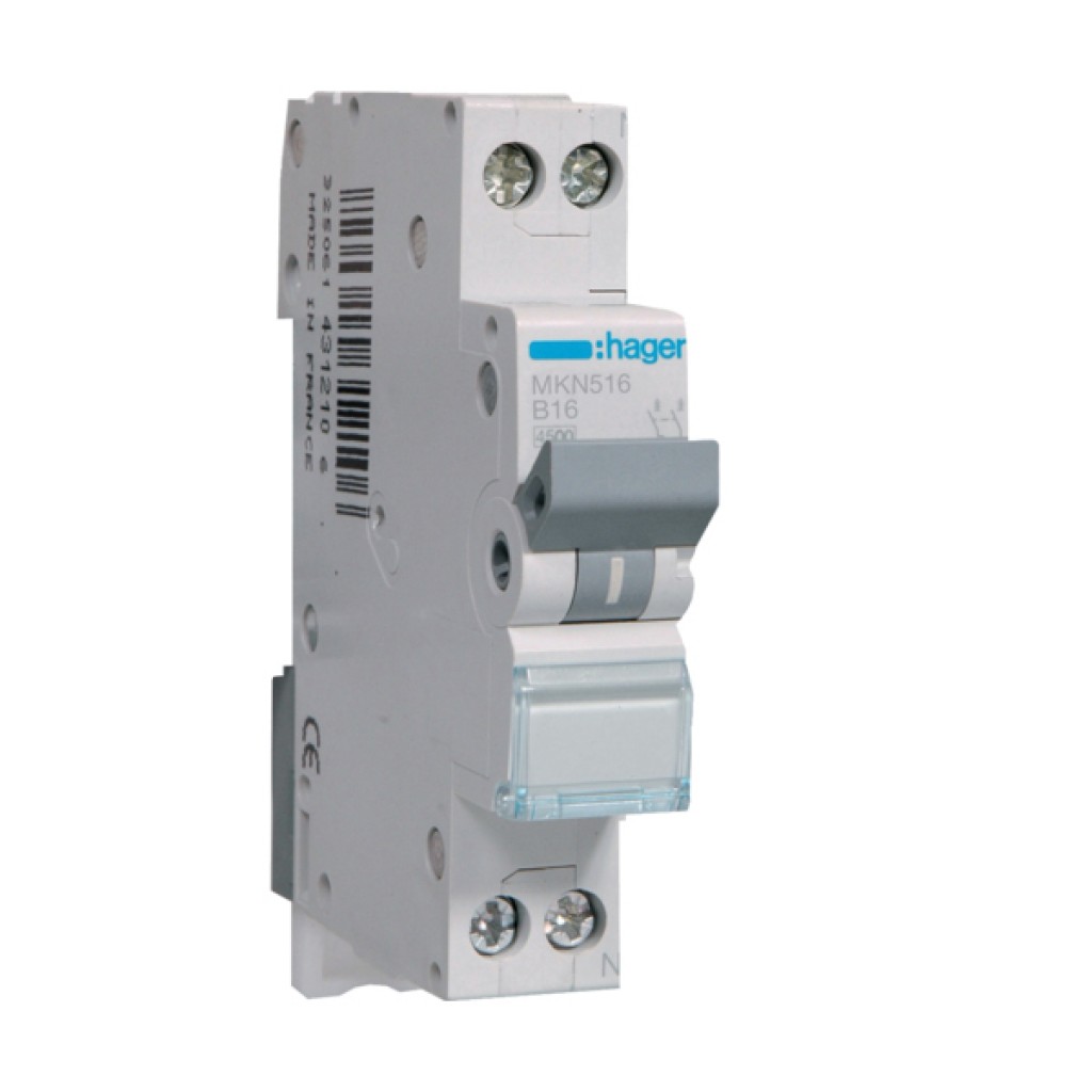 Hager MKN516 LS-Schalter 1P+N 6kA B-16A 1M 