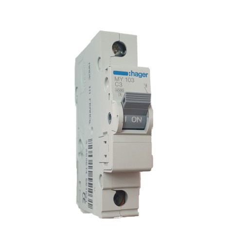 MCB 1P 4.5kA C-3A 1M MY103 Hager