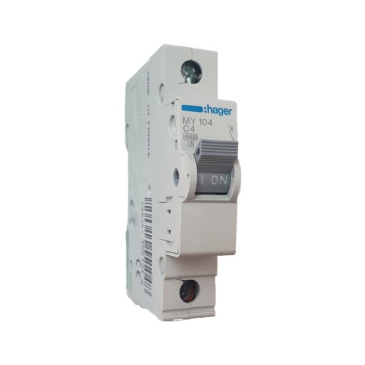 MCB 1P 4.5kA C-4A 1M MY104 Hager