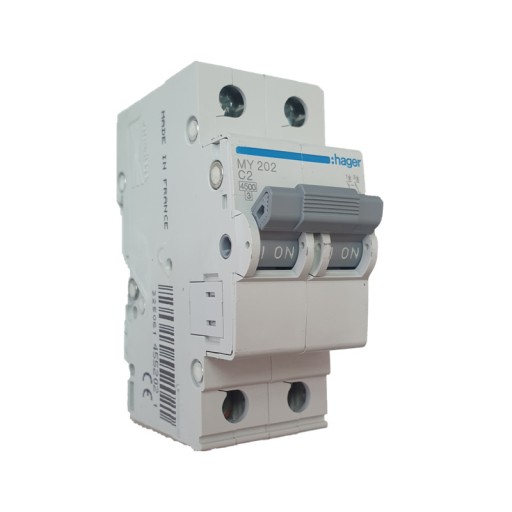 Hager MY202 LS-Schalter 2 polig 4.5kA C-2A 2M