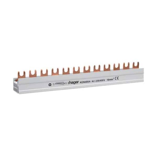 Busbar 4P 80A fork 16mm² 12M KDN480A Hager