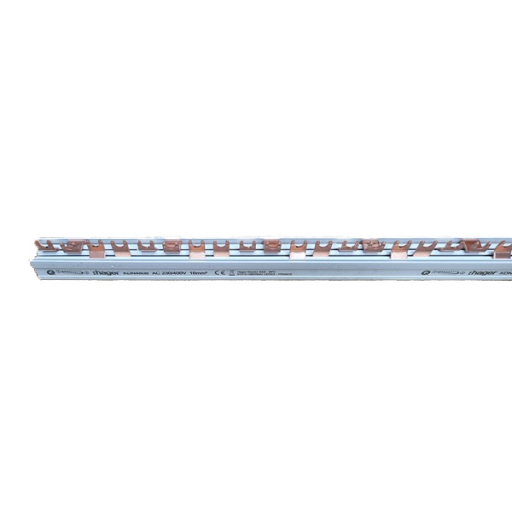 Hager KDN480B Phasenschiene 4 polig mit Gabelanschluss 16mm² 80A 57 Module