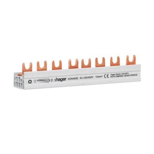 Busbar 4P 63A fork 10mm² 8M KDN463E Hager