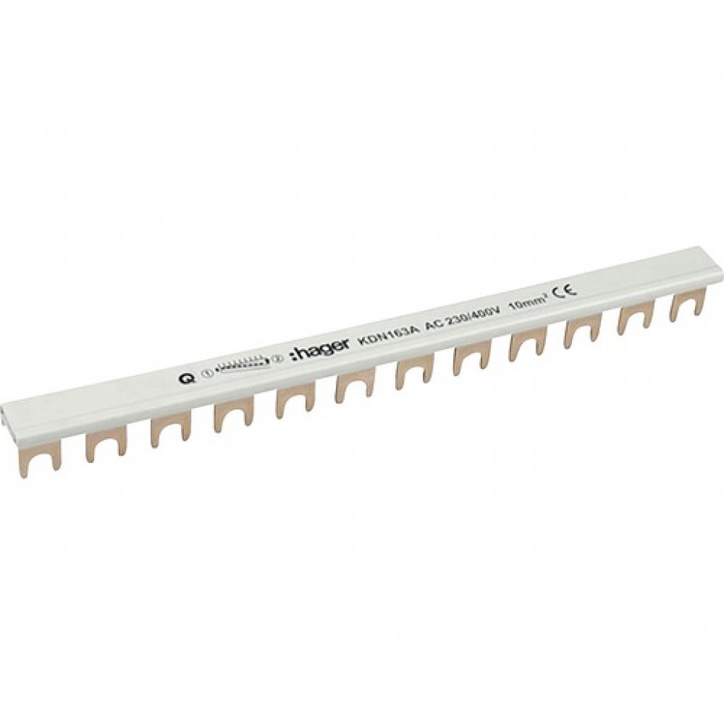 Busbar 1P 63A fork 10mm² 12M KDN163A Hager