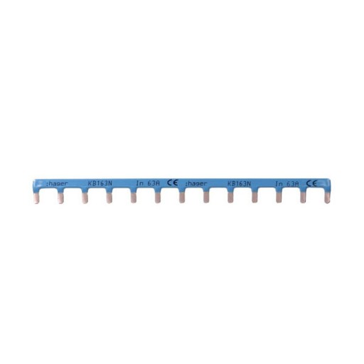 Busbar 1P 63A 10mm² pin connection KB163N 13M blue Hager 