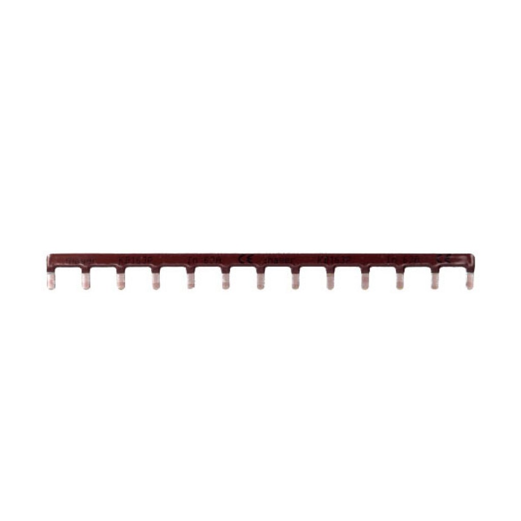 Busbar 1P 63A 10mm² pin connection KB163P 13M brown Hager