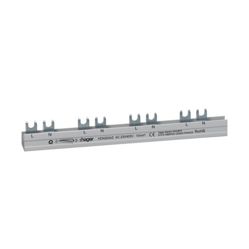 12mod Busbar2P with 1mod space (LN-space-LN-space-LN-space ) KDN263AZ Hager