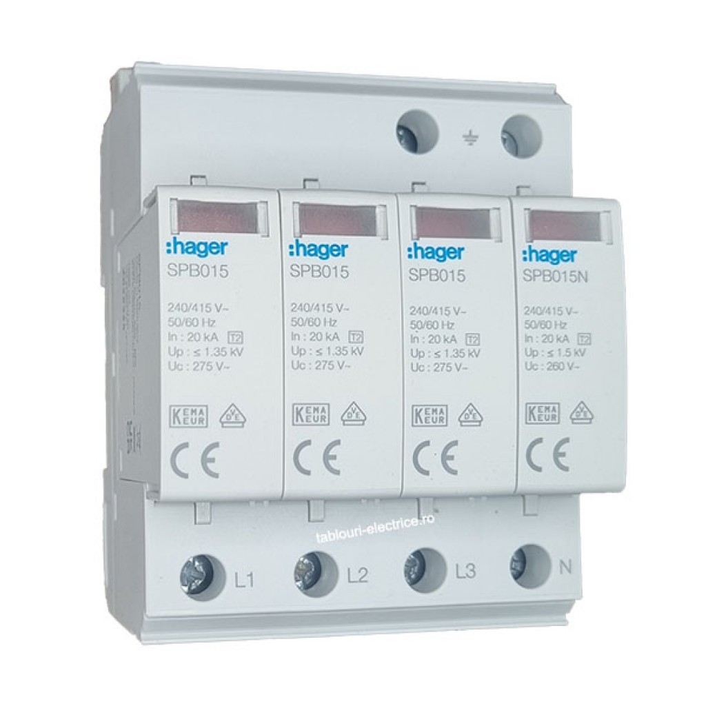 Surge Protection Device 4P T2 TNS/TT Uc 275V In 5kA Imax 20kA SPB415