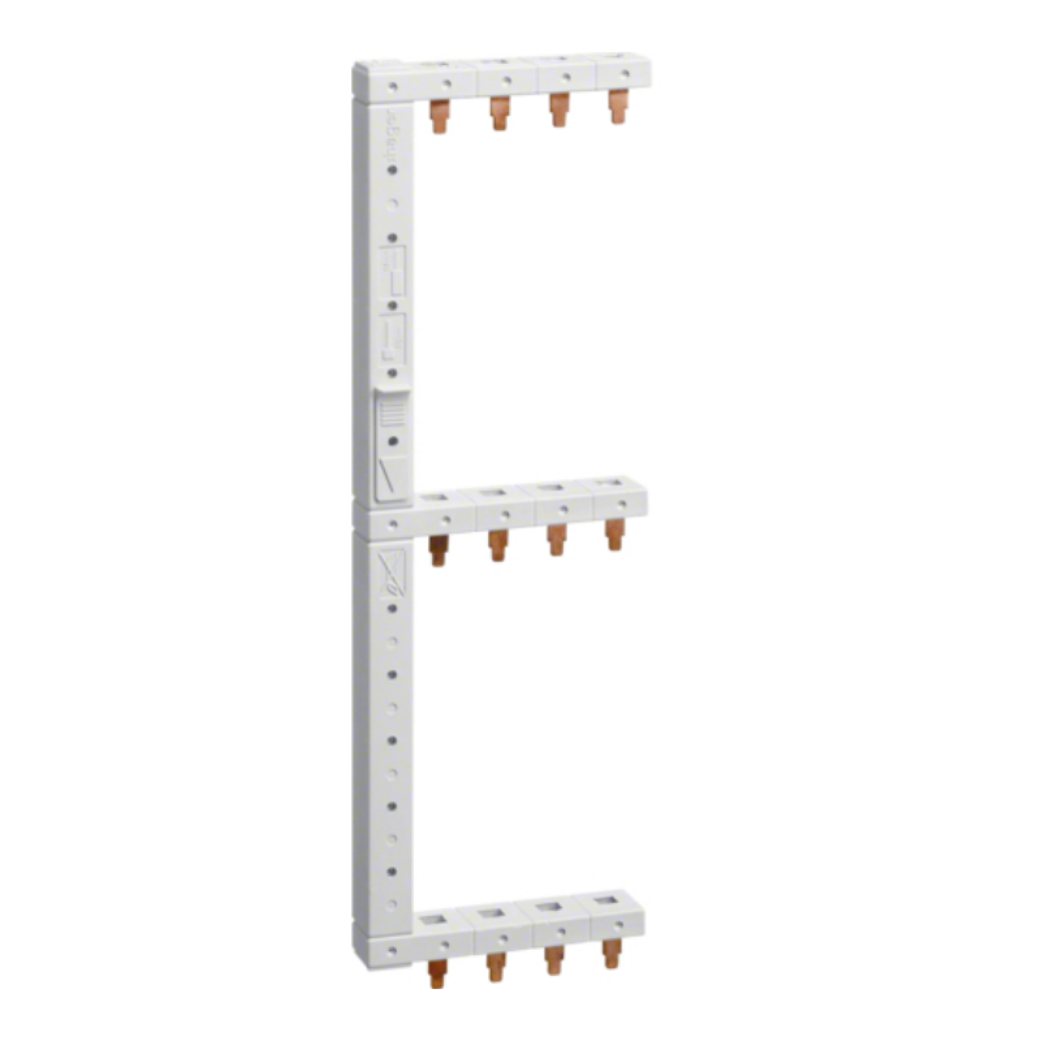 Busbar 4P 10mm² 3-row left KCF668L Hager