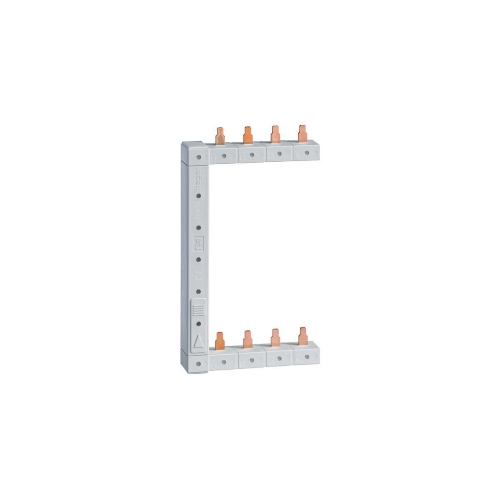 Hager Phasenschiene 4-polig, 2-reihig 125mm, links/rechts (sym.)  vertikal KCF663S